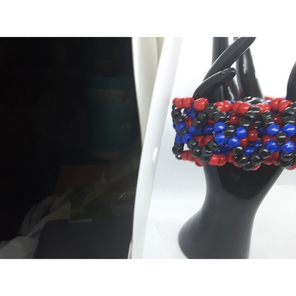 3d Kandi Cuff Rave Bracelet Attached is Spider Thats a man Face Mini Pony Beads - Picture 6 of 8
